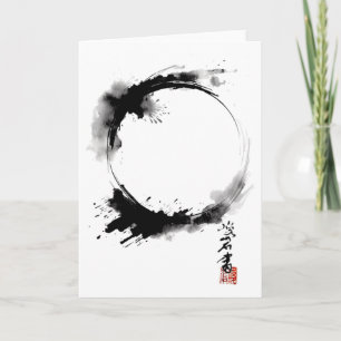 Enso Zen Buddhismus Kreis Meditation Yoga Karte