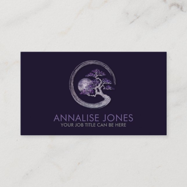 Enso Zen Circle Amethyst Bonsai Tree Visitenkarte (Vorderseite)