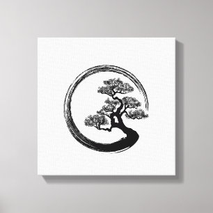 Enso Zen Circle and Bonsai Tree Leinwanddruck