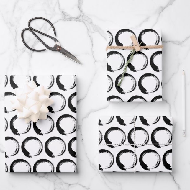 Enso Zen Circle Geschenkpapier Set (Vorderseite)