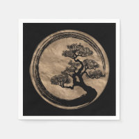 Enso Zen Circle und Bonsai Tree Gold