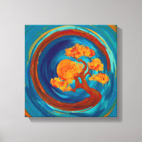 Enso Zen Circle und Bonsai Tree - impasto
