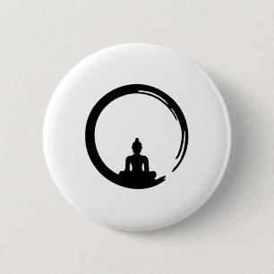 Enso, Zen, Kreis, Buddha Meditation Japan Kalligra Button