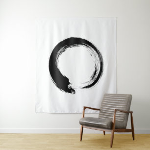 Enso Zen Kreis Teppich Wandteppich