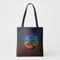Enso-Zen-Kreis und Bonsai-Baumnebel