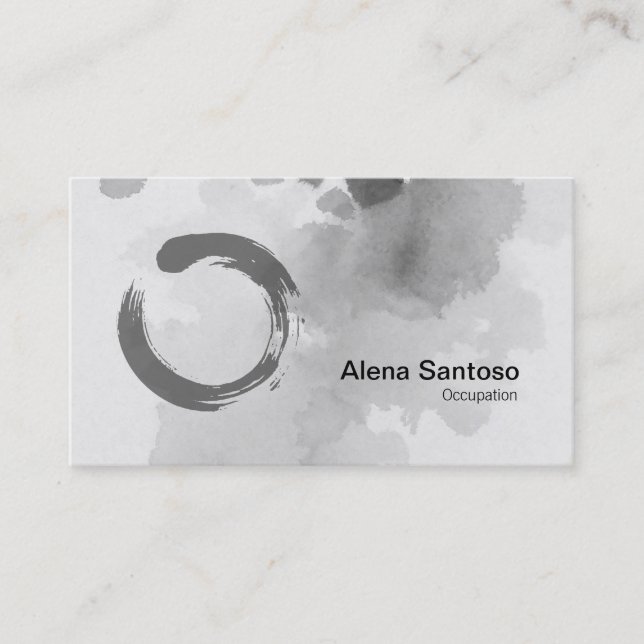 Enso Zen Watercolor Business Card Visitenkarte (Vorderseite)