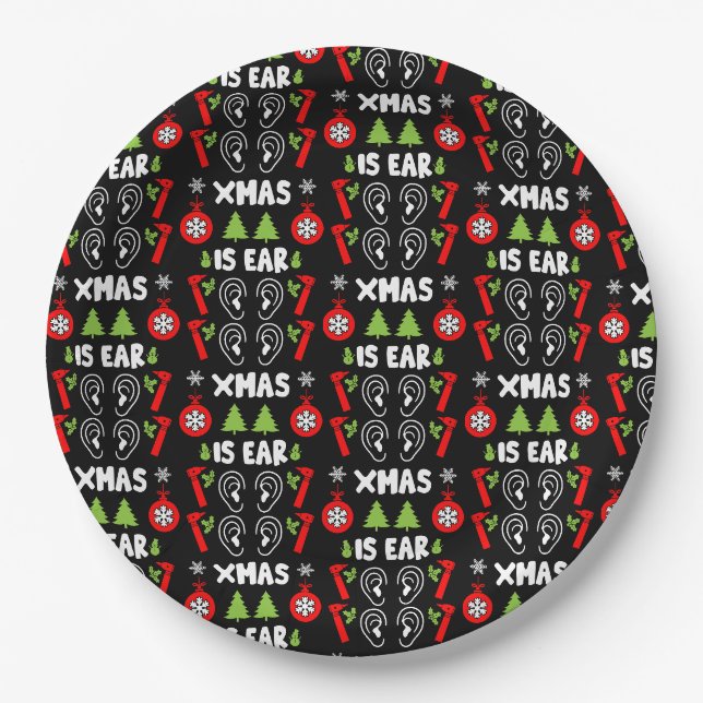 ENT Doctor Christmas Pappteller (Vorderseite)