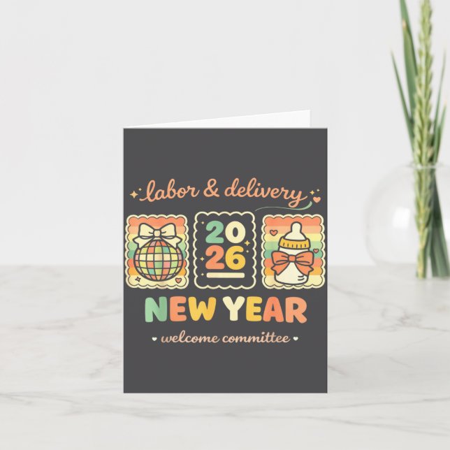 Entbindung & Geburtsstation 2026 Neujahrs-Willkomm Karte (Vorderseite)