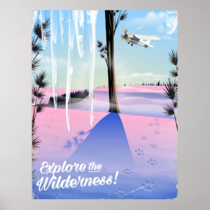 Entdecke die Wildnis! Wintertierdrucke Poster