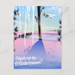 Entdecke die Wildnis! Wintertierdrucke Postkarte