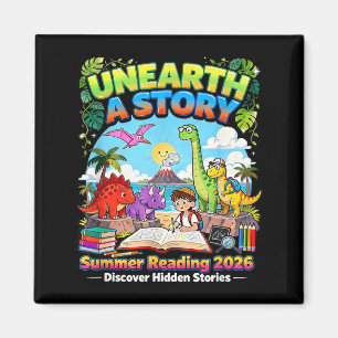 Entdecke eine Geschichte Dinosaurier Bücher Sommer Magnet