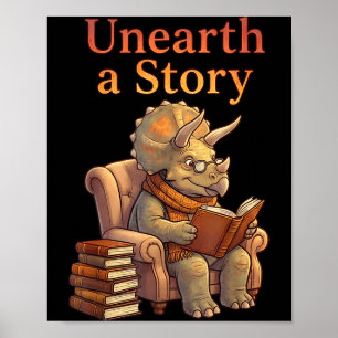 Entdecke eine Geschichte Triceratops Dinosaurier l Poster