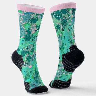 Entdecken Sie Aquamarines abstraktes Design Socken