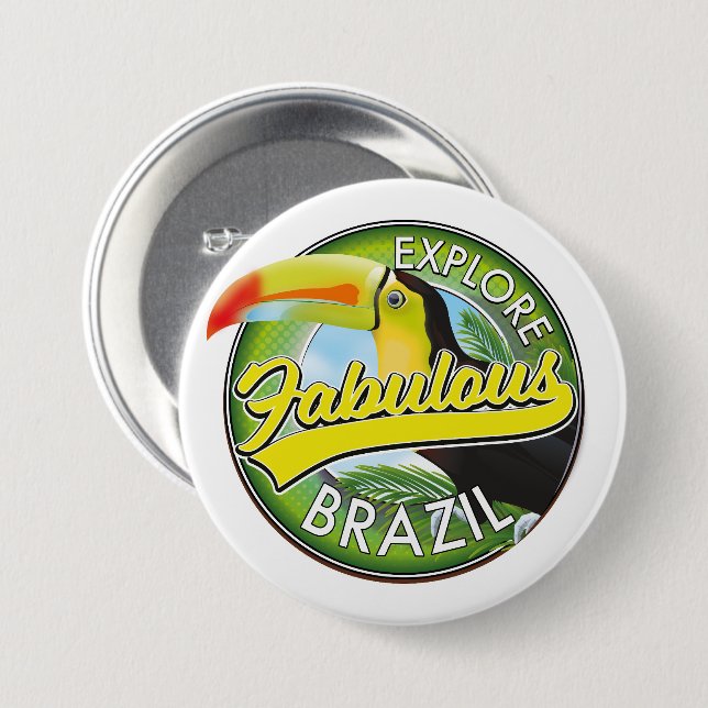 Entdecken Sie das fabulous Brazil Logo Button (Vorne & Hinten)