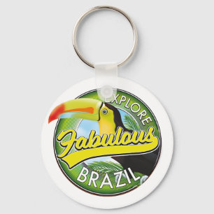Entdecken Sie das fantastische Brasilien-Logo Schlüsselanhänger