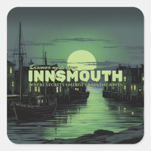Entdecken Sie das geheimnisvolle Innsmouth Quadratischer Aufkleber