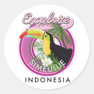 Entdecken Sie das Logo von Simeulue Indonesia. Runder Aufkleber