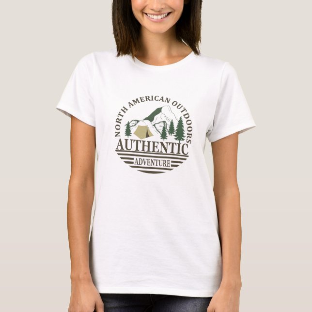 Entdecken Sie das nordamerikanische Outdoor-Wander T-Shirt (Vorderseite)