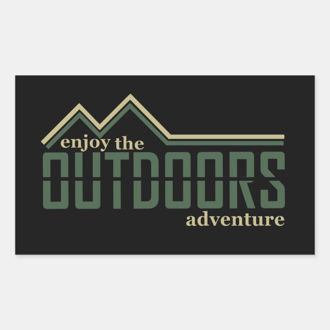 Entdecken Sie das Outdoor-Wanderlogo für Wanderer Rechteckiger Aufkleber (Vorderseite)