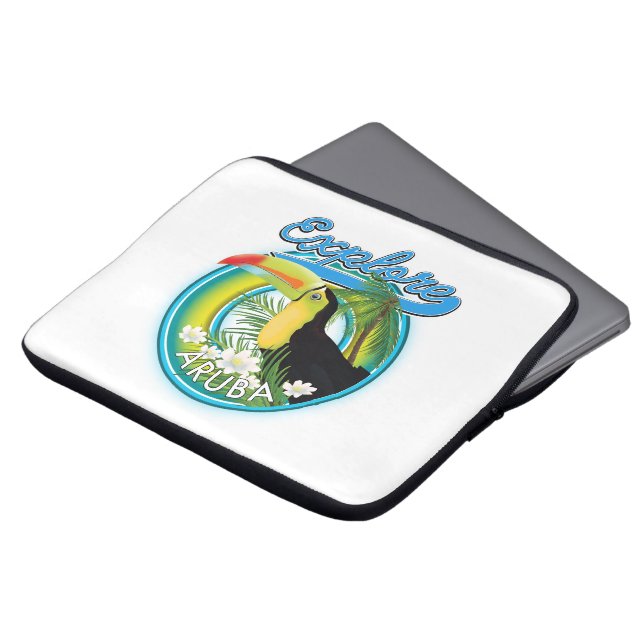 Entdecken Sie das Reiselogo von Aruba Laptopschutzhülle (Vorne Oben)