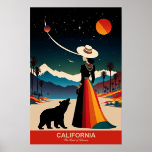 Entdecken Sie das Reiz Kaliforniens Reiseplakat Poster