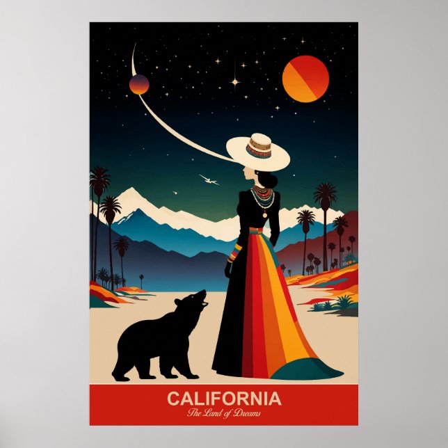 Entdecken Sie das Reiz Kaliforniens Reiseplakat Poster (Vorne)
