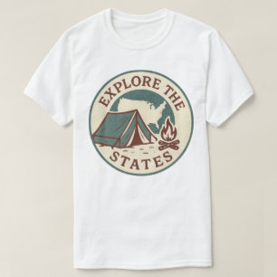 Entdecken Sie das Retro-Camping-Design der Staaten T-Shirt