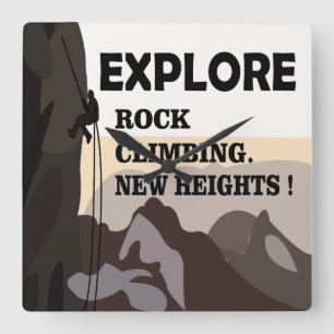 Entdecken Sie das Rock Climbing mit neuen Höhen Quadratische Wanduhr