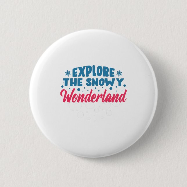 Entdecken Sie das Snowy Wonderland Button (Vorderseite)