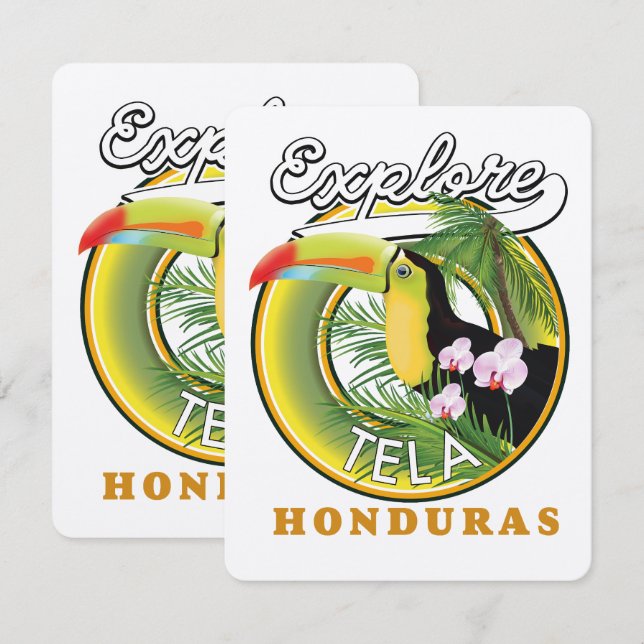 Entdecken Sie das Tela Honduras Reiselogo (Vorne/Hinten)
