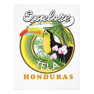 Entdecken Sie das Tela Honduras Reiselogo Fotodruck