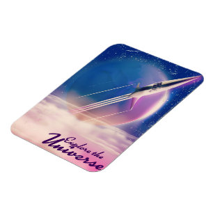 Entdecken Sie das Universe Vintag Space Poster Magnet