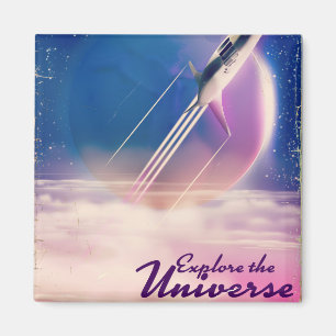 Entdecken Sie das Universe Vintag Space Poster Magnet