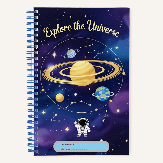 Entdecken Sie das Universum - Astronomie Notebook- Notizbuch (Vorderseite)