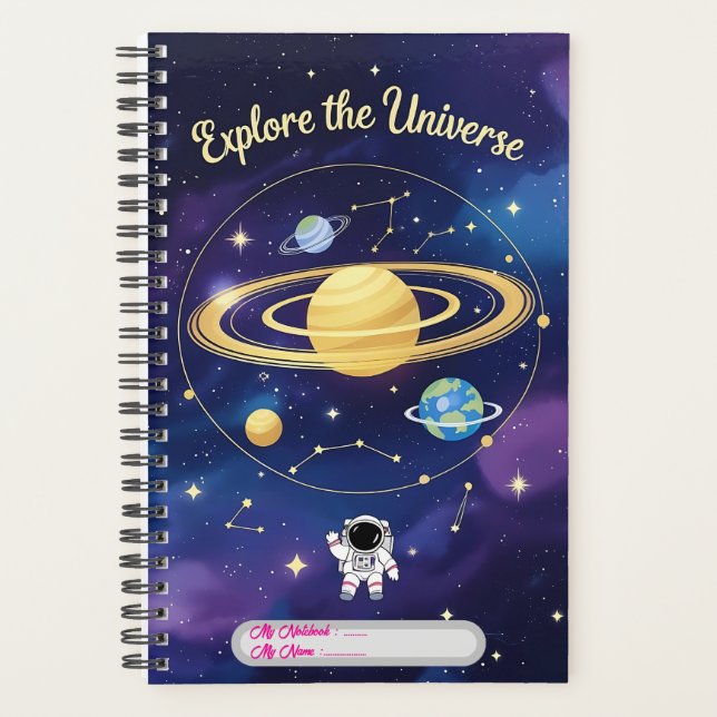 Entdecken Sie das Universum - Astronomie Notebook- Planer (Vorderseite)