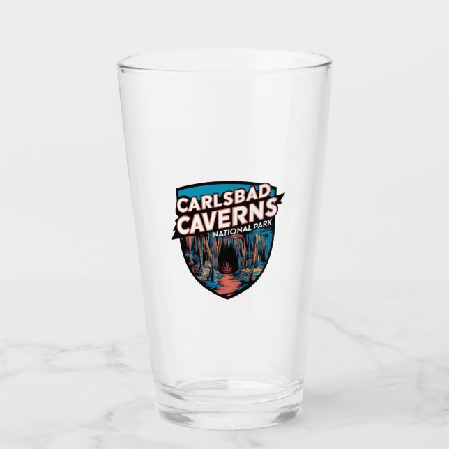 Entdecken Sie den Carlsbad Caverns Nationalpark Glas (Vorderseite)