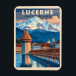 Entdecken Sie den Charme Luzerns Magnet<br><div class="desc">Erleben Sie die bezaubernde Schönheit Luzerns mit unserem exquisiten Reiseplakat, das Sie direkt zu diesem malerischen Ziel bringt! Dieses Plakat mit atemberaubendem Blick auf den Vierwaldstättersee und die ikonische Kapellbrücke ist mehr als nur ein Stück Papier - es ist ein wahrer Genuss, der Erinnerungen von Abenteuer und Erkundung weckt. Verpassen...</div>