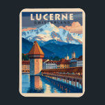 Entdecken Sie den Charme Luzerns Magnet<br><div class="desc">Erleben Sie die bezaubernde Schönheit Luzerns mit unserem exquisiten Reiseplakat, das Sie direkt zu diesem malerischen Ziel bringt! Dieses Plakat mit atemberaubendem Blick auf den Vierwaldstättersee und die ikonische Kapellbrücke ist mehr als nur ein Stück Papier - es ist ein wahrer Genuss, der Erinnerungen von Abenteuer und Erkundung weckt. Verpassen...</div>
