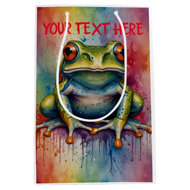 Entdecken Sie den faszinierenden, schönen Frosch Mittlere Geschenktüte (Vorderseite)