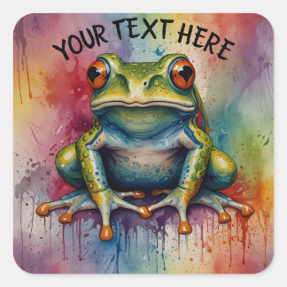Entdecken Sie den faszinierenden, schönen Frosch Quadratischer Aufkleber