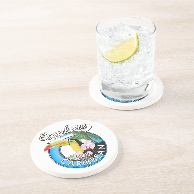 Entdecken Sie den karibischen Reisepflaster. Getränkeuntersetzer (Seite)