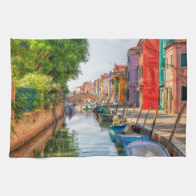 Entdecken Sie den lebendigen Charme von Burano Geschirrtuch (Horizontal)