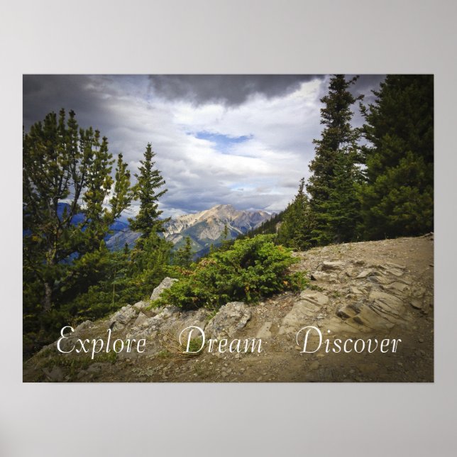 Entdecken Sie den Traum Landschaftliches Bergwande Poster (Vorne)