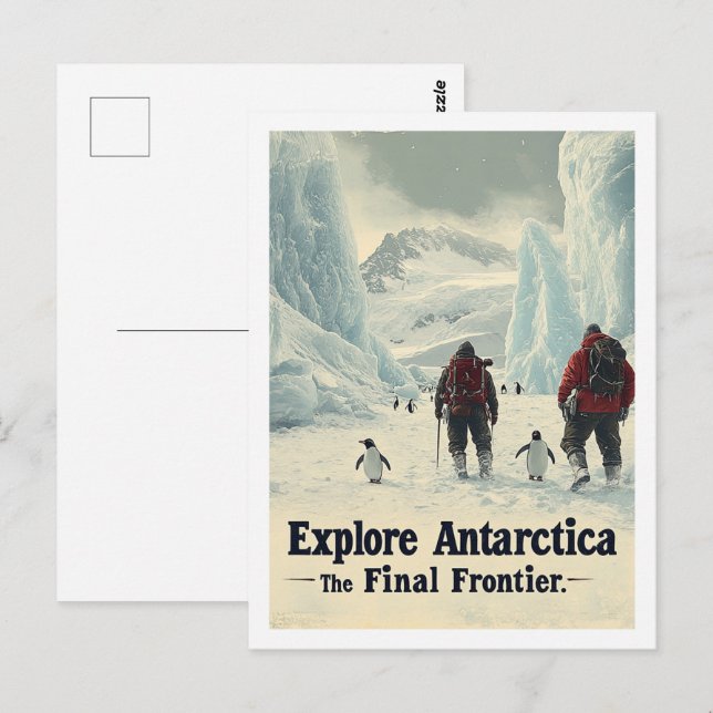 Entdecken Sie die Antarktis Berühmter Reiseort Postkarte (Vorne/Hinten)