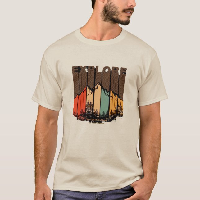 Entdecken Sie die große Natur. Geboren um zu entde T-Shirt (Vorderseite)
