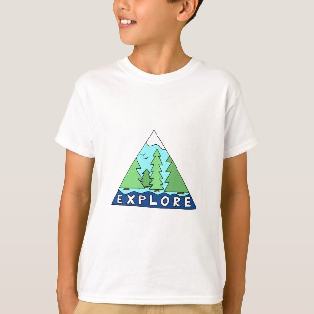 Entdecken Sie die Natur im Freien Wildnisgebirge T-Shirt (Vorderseite)