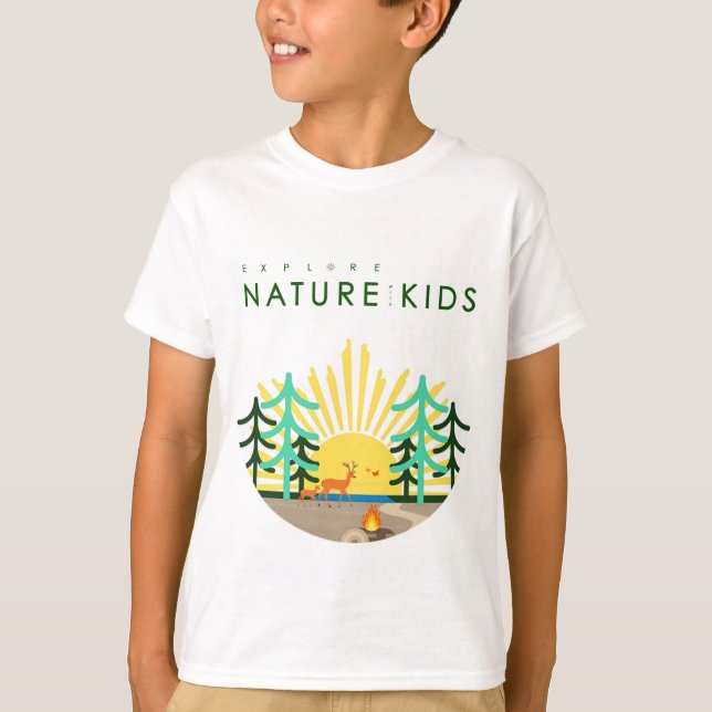 Entdecken Sie die Natur mit Kids T - Shirt Graphic (Vorderseite)