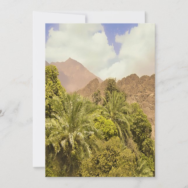 Entdecken Sie die Oase Feiertagskarte (Vorderseite)