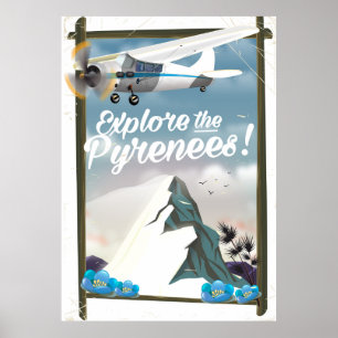 Entdecken Sie die Pyrenäen Europas Berge. Poster