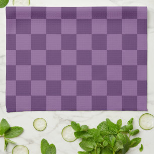 Entdecken Sie die Schönheit des violetten Schachbr Geschirrtuch